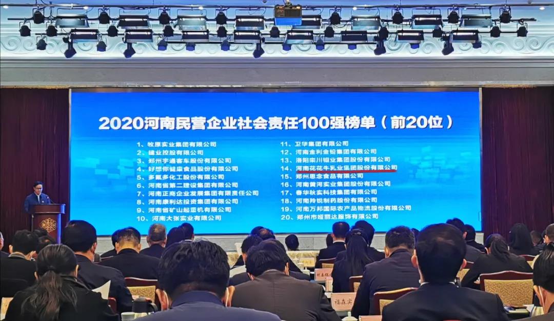 快讯 | 2020河南民营企业100强发布 完美体育在线(中国)唯一官方网站荣获“河南民营企业现代农业100强”、“河南民营企业社会责任100强”双荣誉